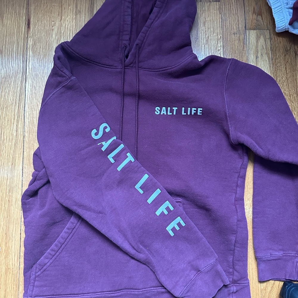 Salt Life Maroon Hoodie with Logo